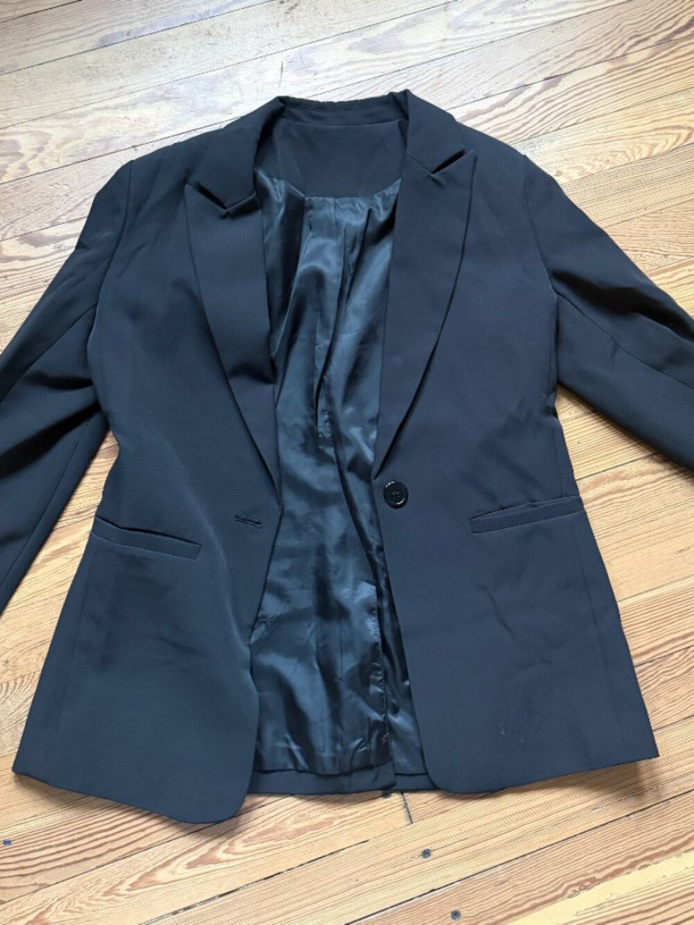 Black Single Button Blazer Jacket Size Small